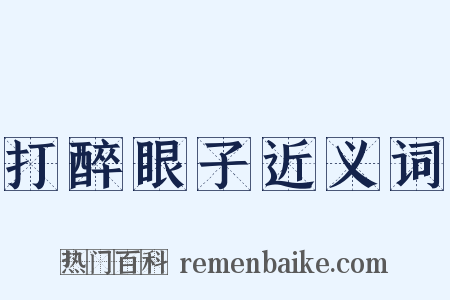 打醉眼子近义词是什么意思的图片